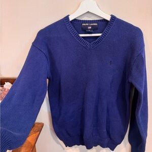 Ralph Lauren Men's V-Neck Sweater in Deep Blue